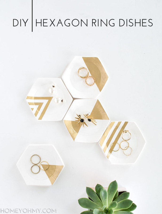 Diy And Freebies Diy Mirrored Gold Hexagon Tray