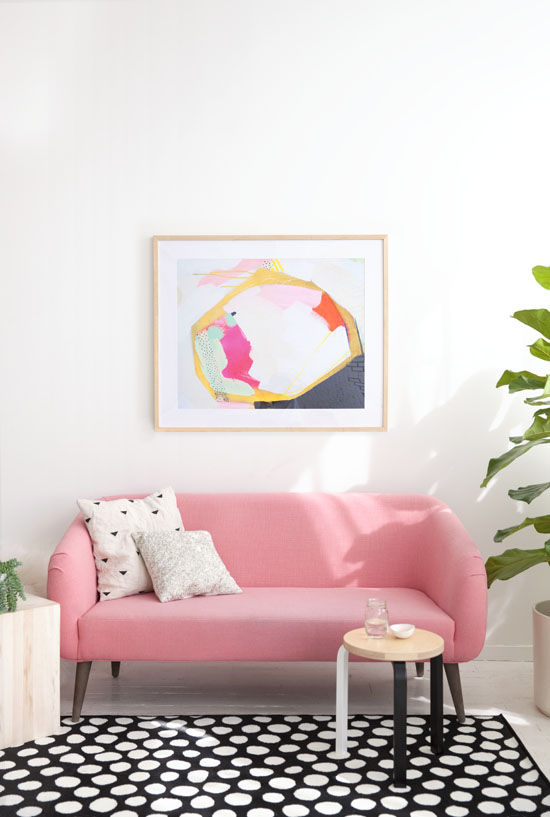 Pastel pink couch - Homey Oh My