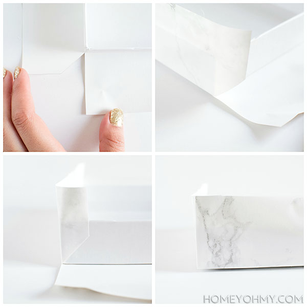 How to Cover Boxes with Contact Paper - Homey Oh My