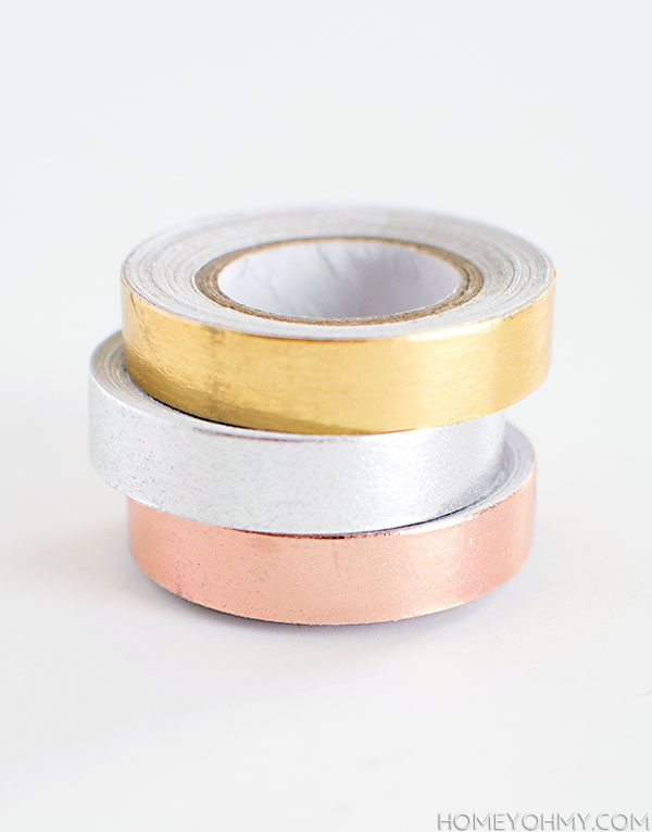 Gold Rose Gold and Copper Metallic Washi Tape and Silver and 