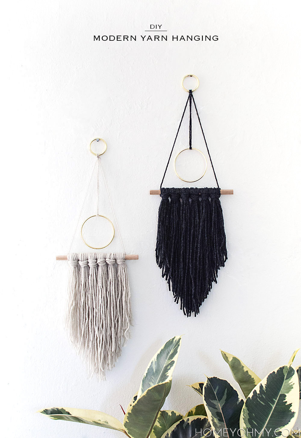 DIY Modern Yarn Hanging - Homey Oh My