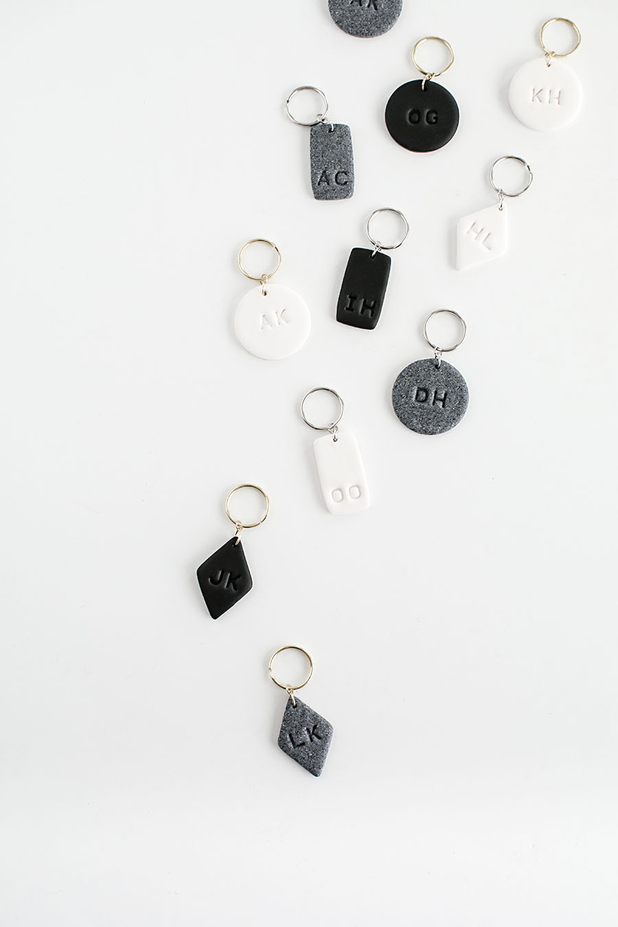 DIY Monogram Clay Keychains - Homey Oh My