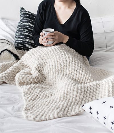 DIY Wool Blanket with We Are Knitters - Homey Oh My