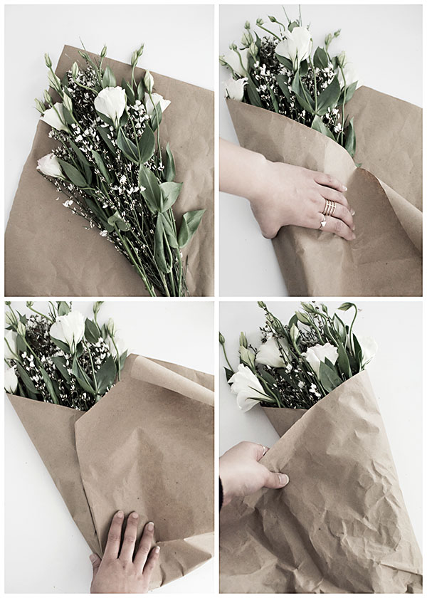 how to wrap flowers in paper