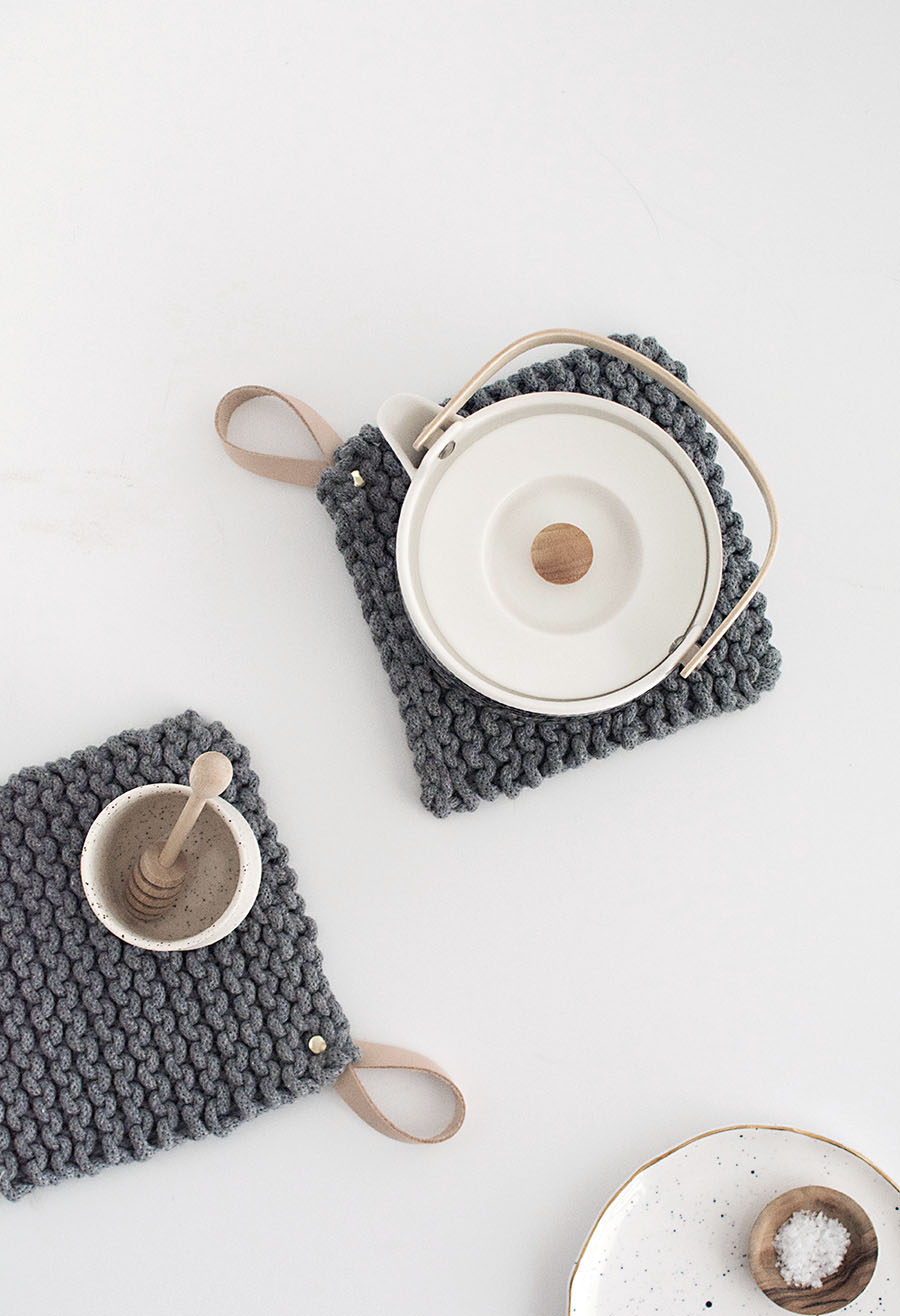 DIY Knit Potholders - Homey Oh My