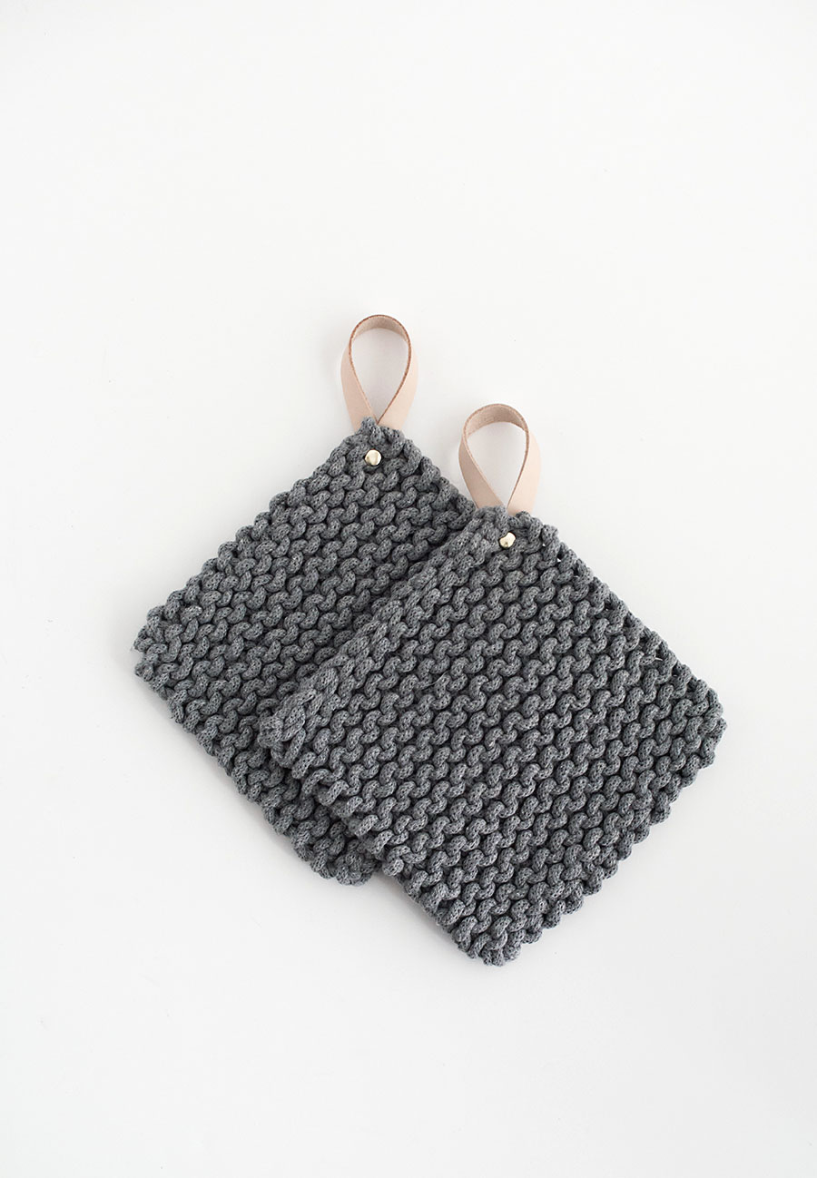DIY Knit Potholders - Homey Oh My