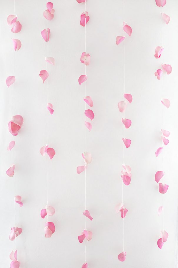 DIY Rose Petal Garland Backdrop - Homey Oh My